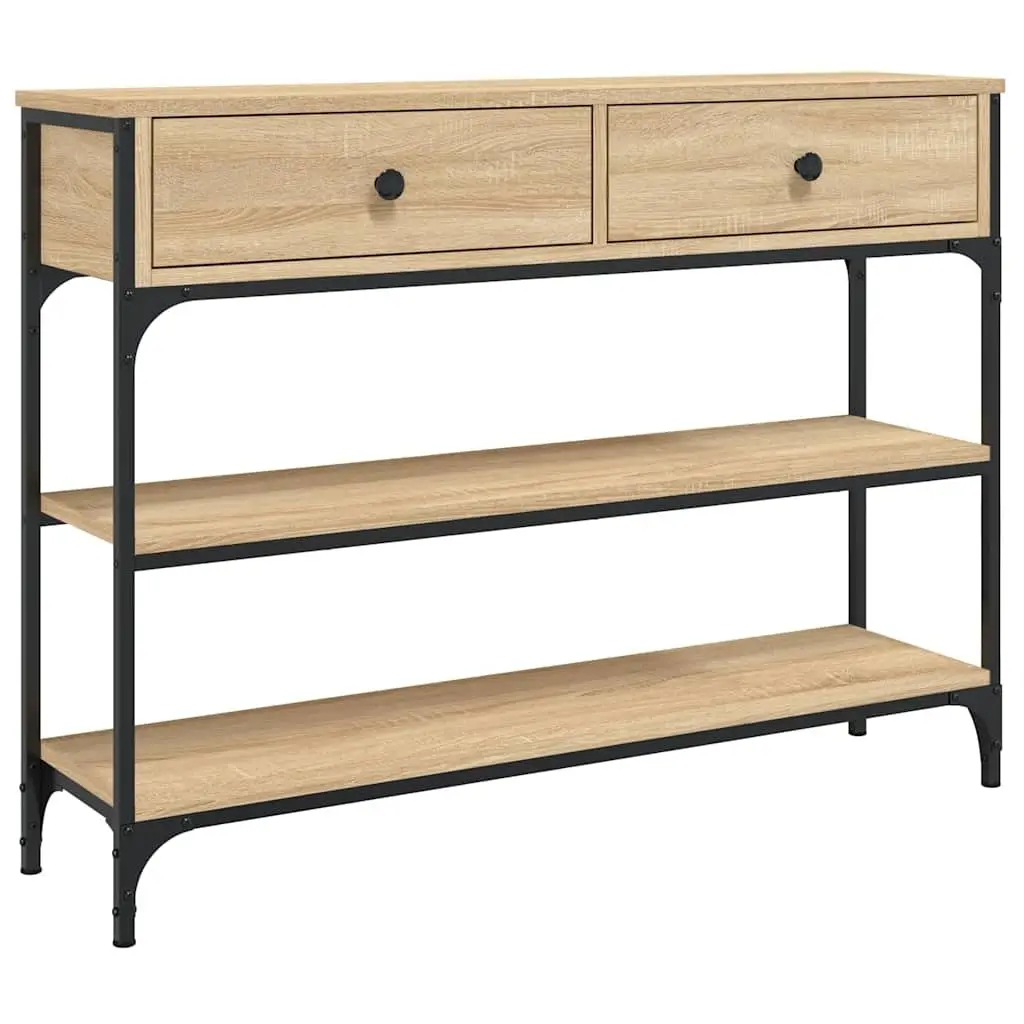 Console Table Sonoma Oak Engineered Wood Hallway Entryway Accent Table Brown
