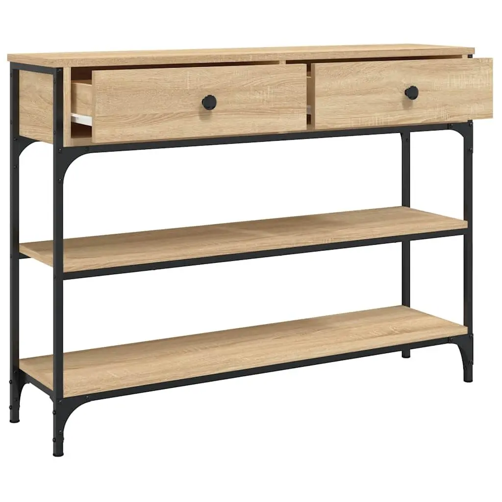 Console Table Sonoma Oak Engineered Wood Hallway Entryway Accent Table Brown