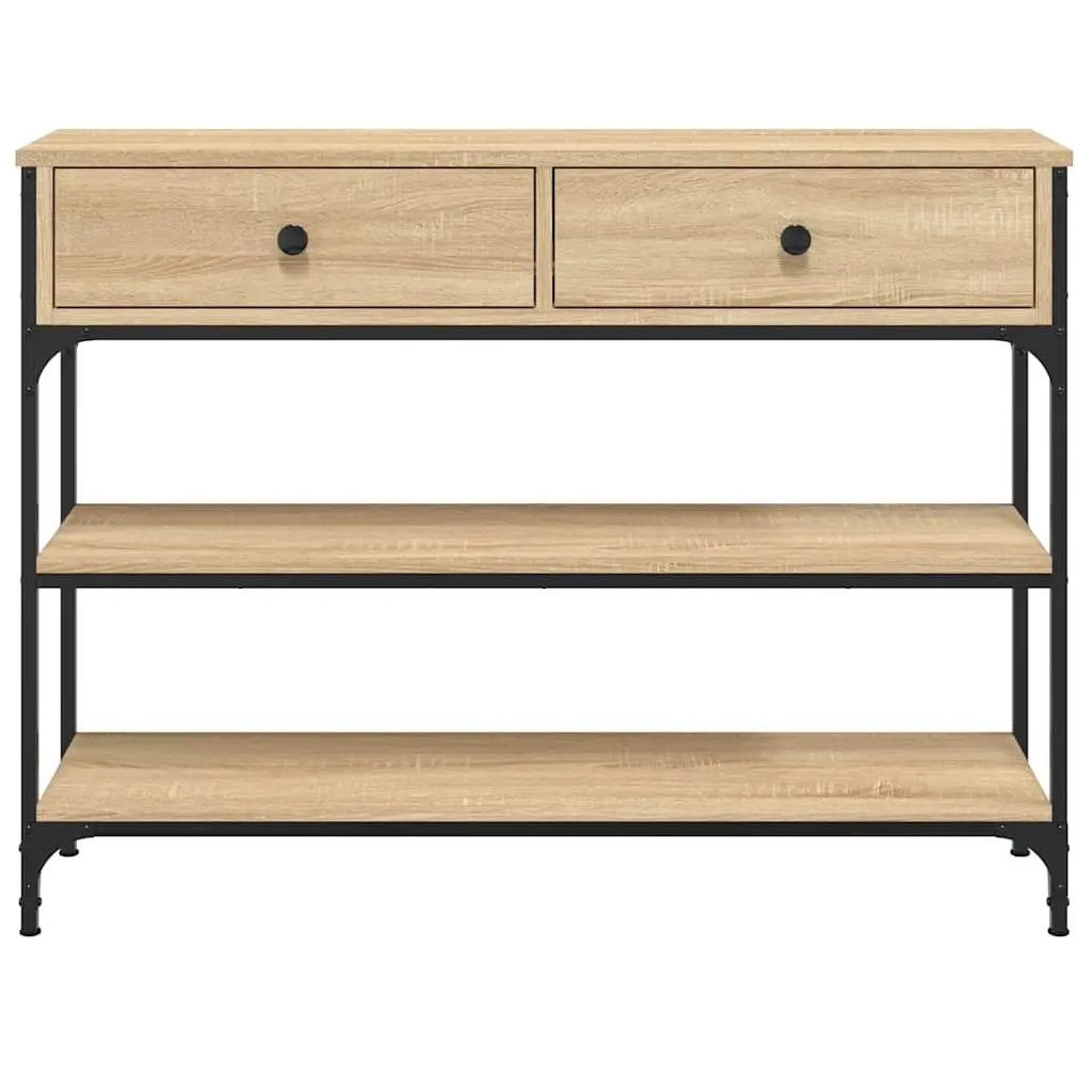 Console Table Sonoma Oak Engineered Wood Hallway Entryway Accent Table Brown