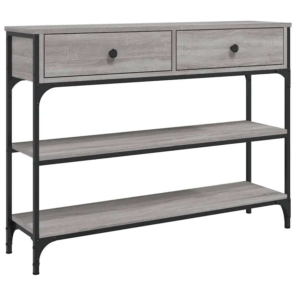 Grey Console Table with Storage Options