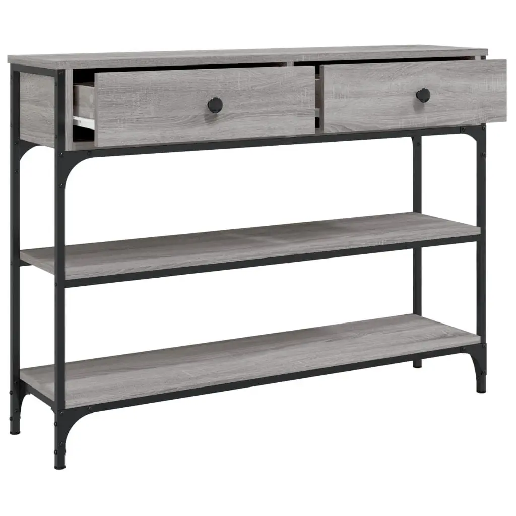 Grey Console Table with Storage Options
