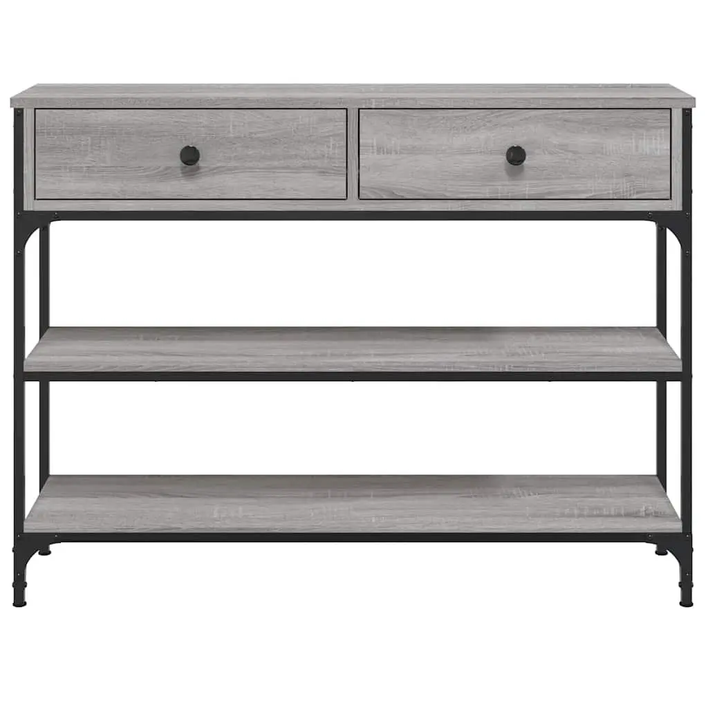 Grey Console Table with Storage Options