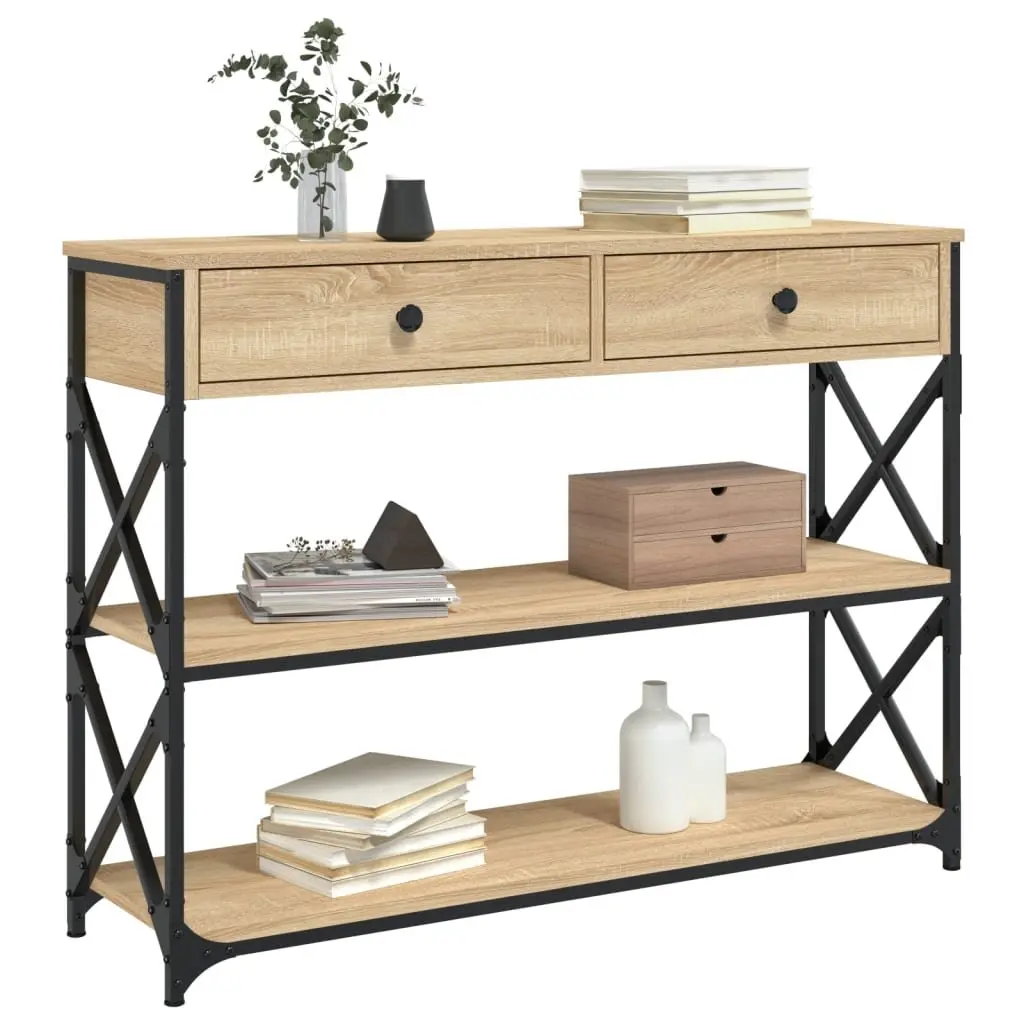 Console Table Sonoma Oak 100x28x75 cm Hallway Entryway Storage Accent Table