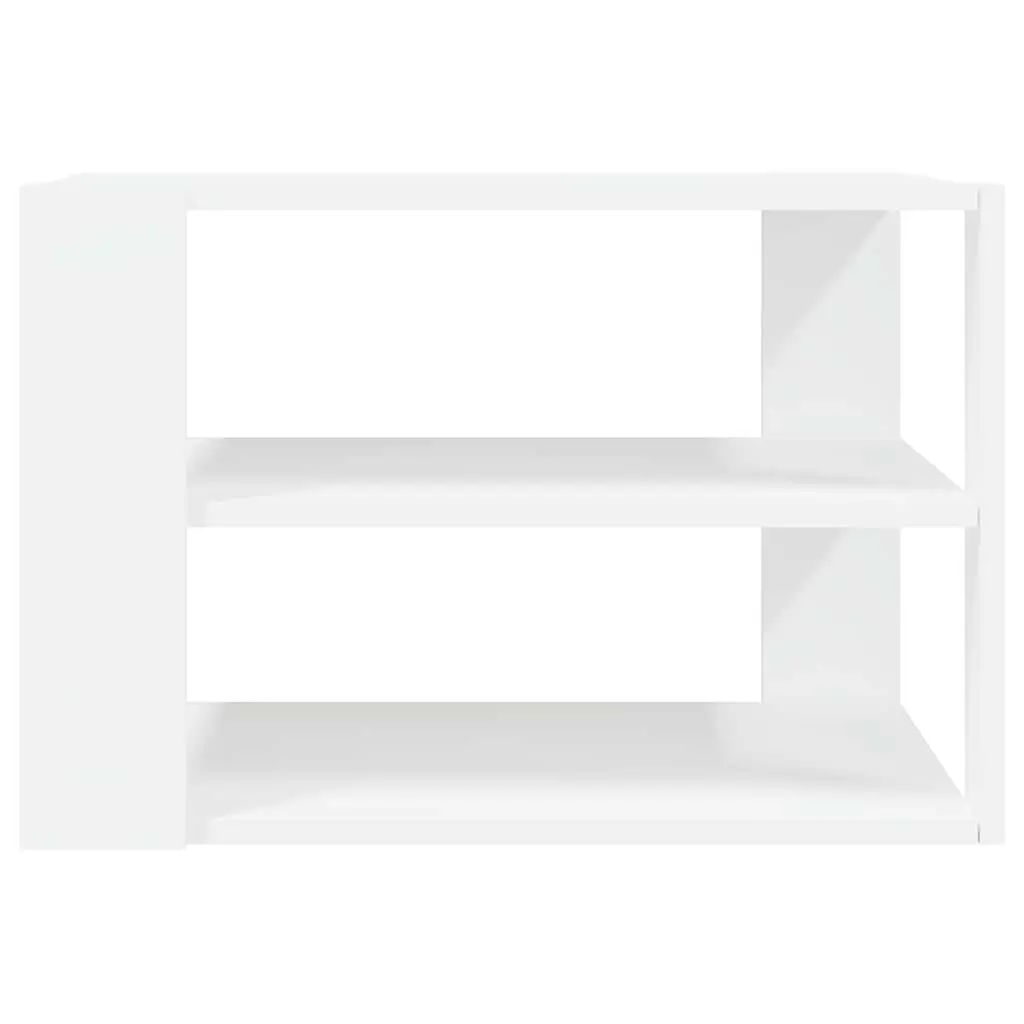 White Coffee Table 58x58x40 cm 3-Tier Open Shelf Storage Accent Table Living