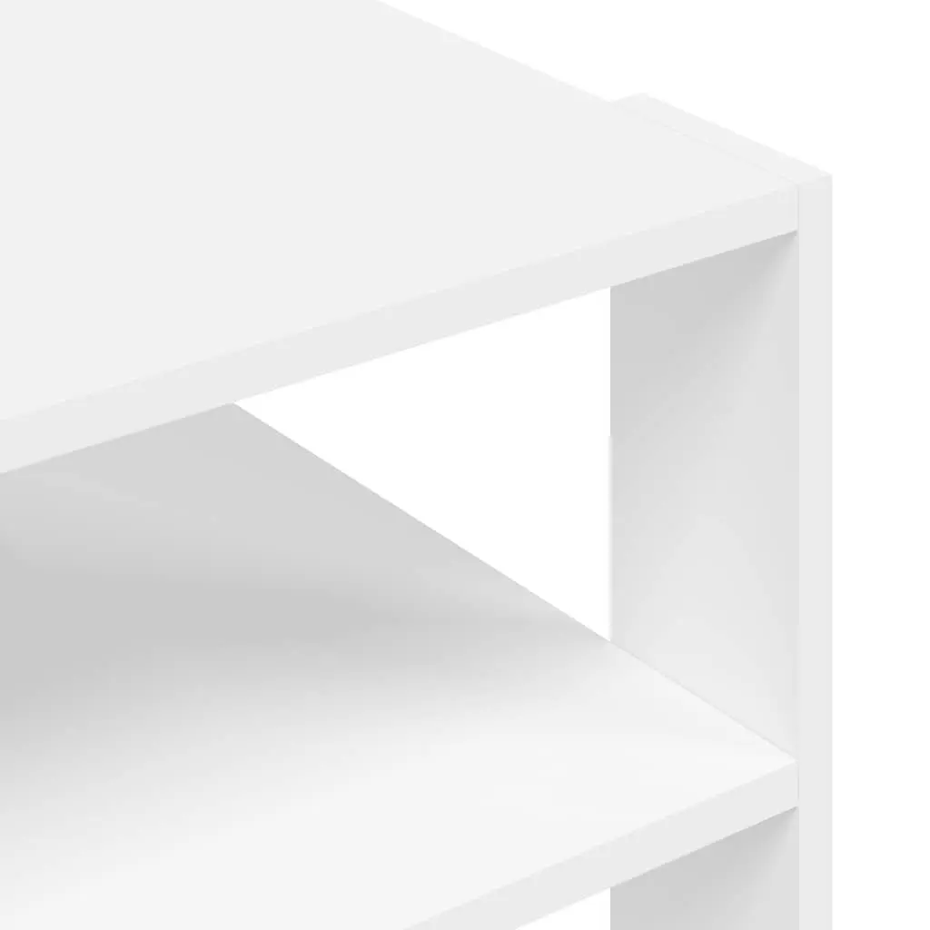 White Coffee Table 58x58x40 cm 3-Tier Open Shelf Storage Accent Table Living