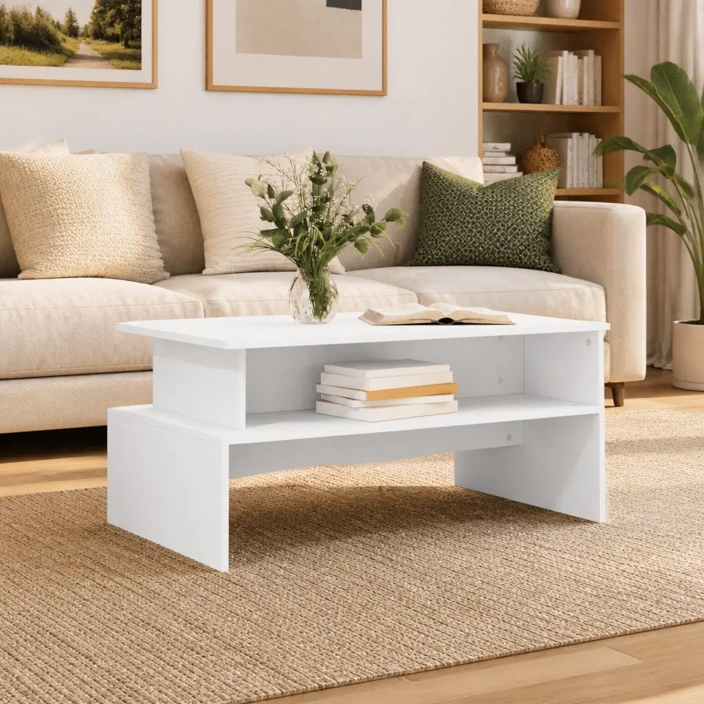 White Coffee Table with Storage