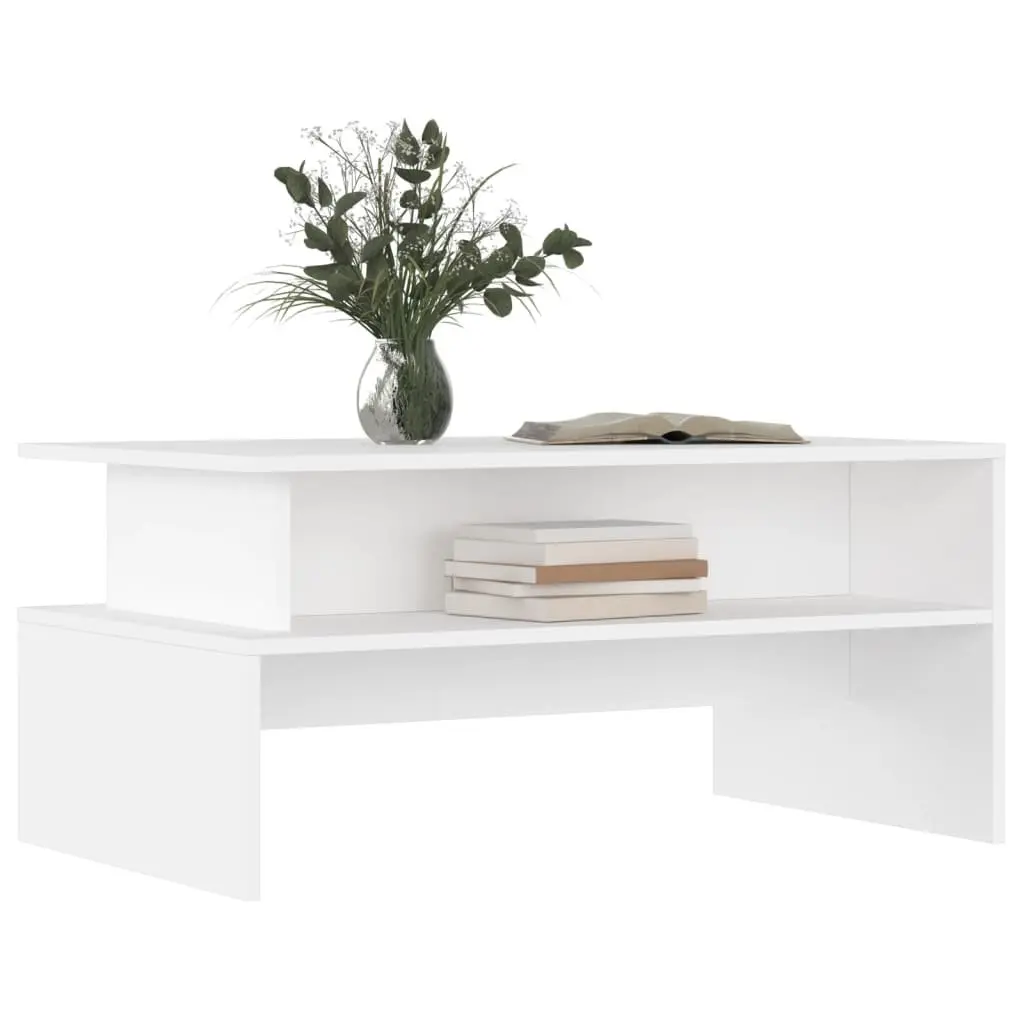 White Coffee Table with Storage
