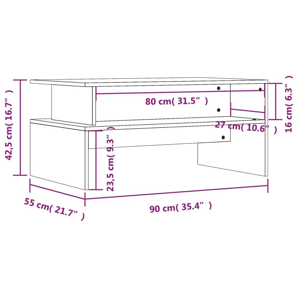 White Coffee Table with Storage