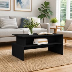 Coffee Table Dimensions: 90L x 55W x 42.5H cm in Black