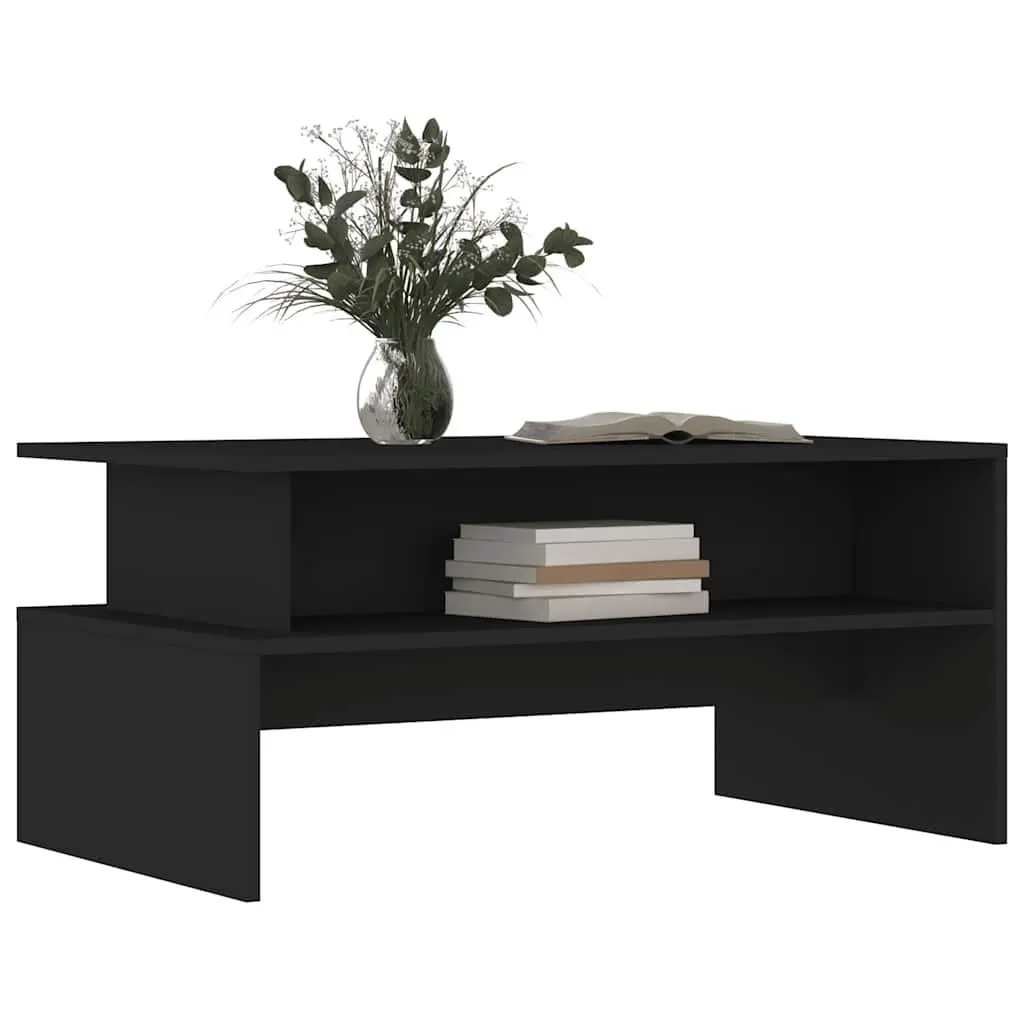 Coffee Table Black Storage Side Table Living Room Furniture Accent Desk
