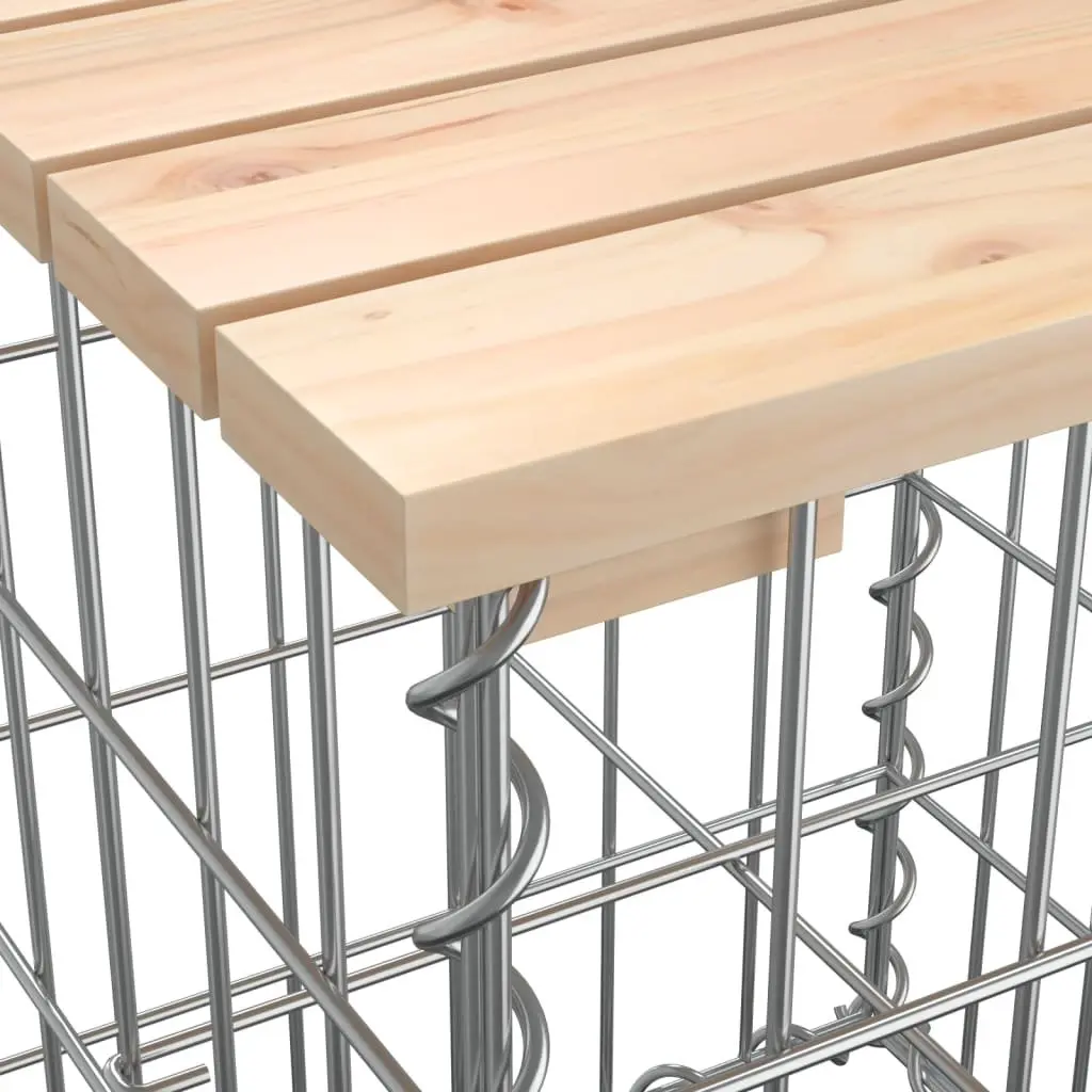 Garden Bench Outdoor Seating Solid Wood Pine Gabion Design Compact Patio