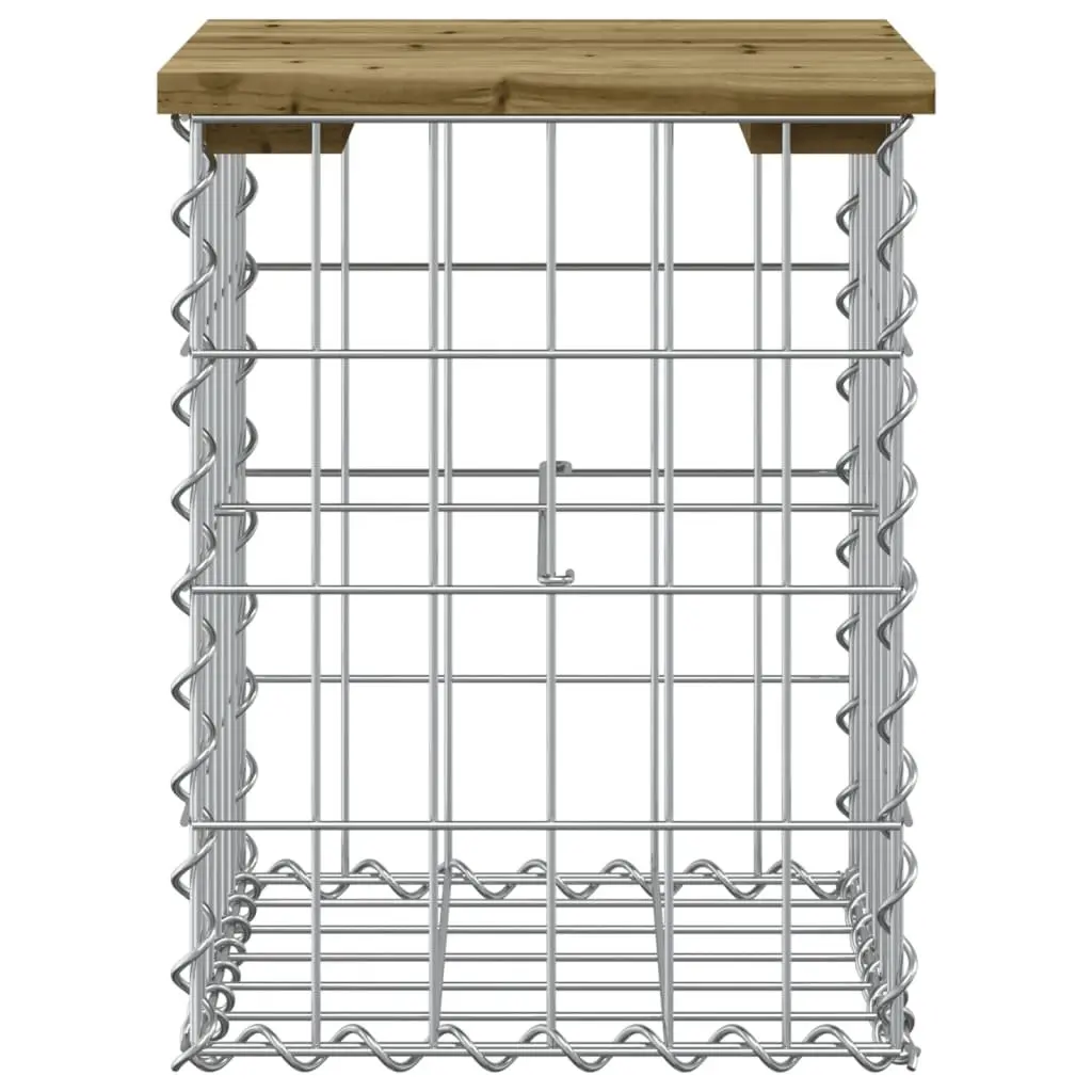 Garden Bench Gabion Design Outdoor Seating Brown Impregnated Pinewood 33x31x42cm