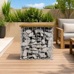Garden Bench: 43x44x42cm, Pinewood and Galvanised Steel