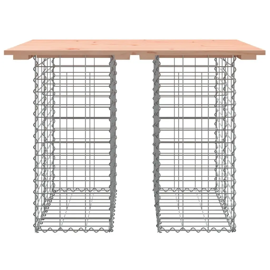 Garden Table Gabion Design Outdoor Patio Furniture Solid Wood Top Galvanised