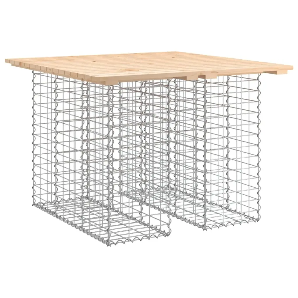 Garden Table Gabion Design Solid Pinewood Outdoor Patio Furniture Brown