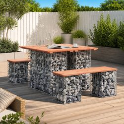 Garden Table Gabion Design Solid Wood Douglas Outdoor Patio Furniture Brown