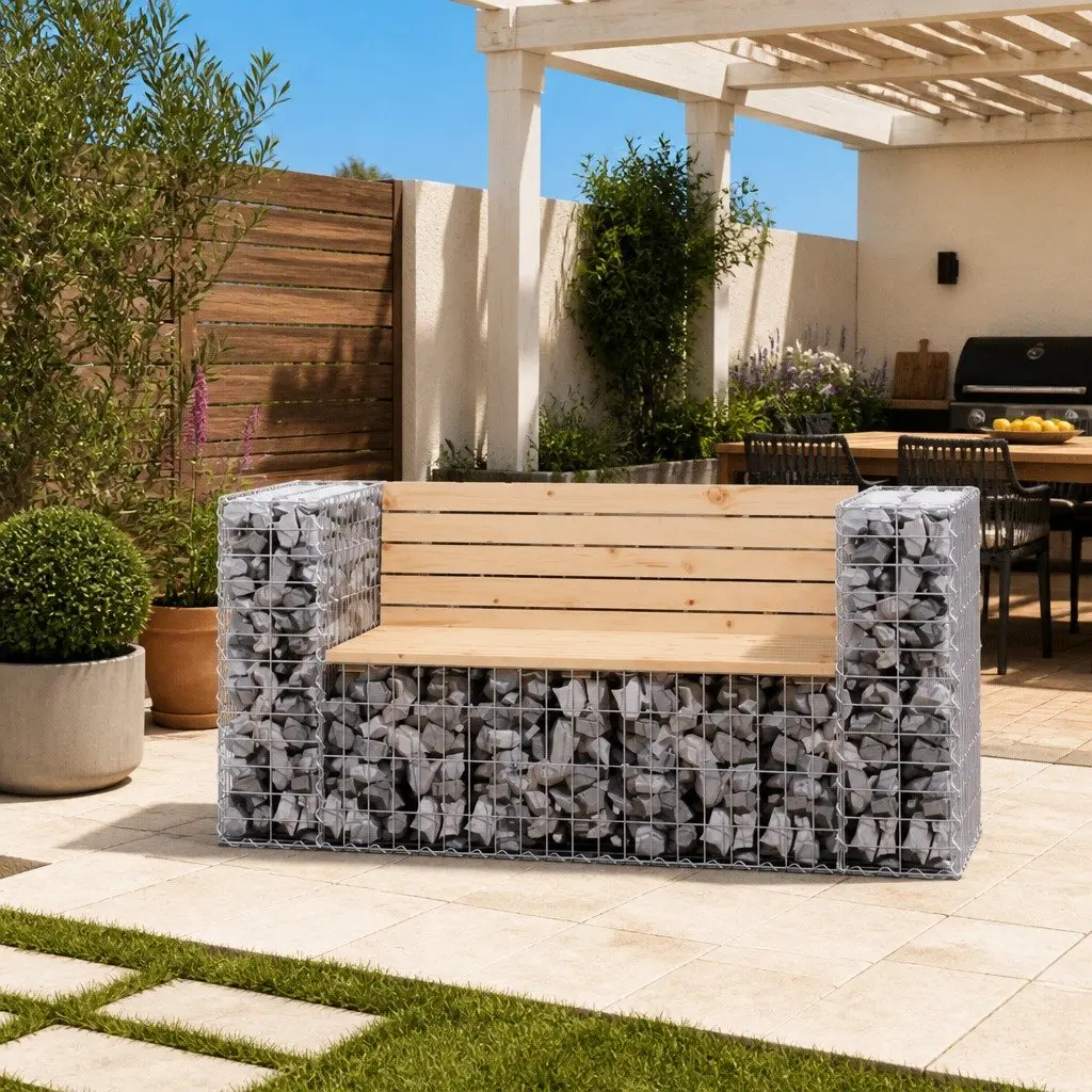 Garden Bench Outdoor Seating Brown Solid Pinewood 143 x 71 x 65.5 cm