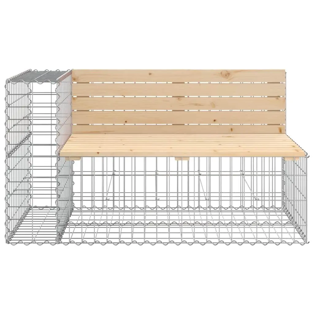 Garden Bench Gabion Design Outdoor Seating Solid Wood Pine Backyard Patio