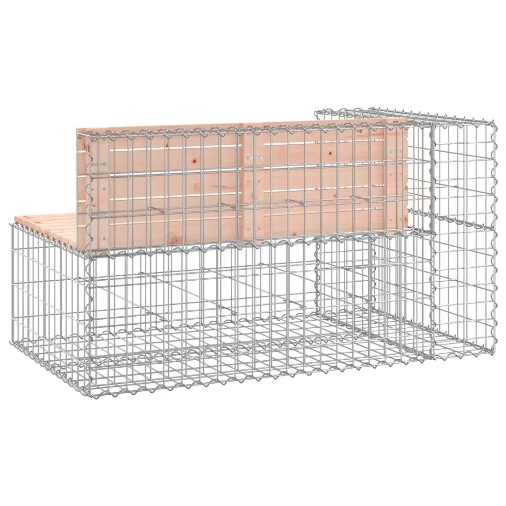 Garden Bench Gabion Design 122x71x65.5cm Solid Wood Outdoor Seating