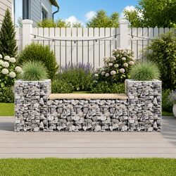 Dimensions of Garden Bench: Solid Pinewood Seat and Gabion Base