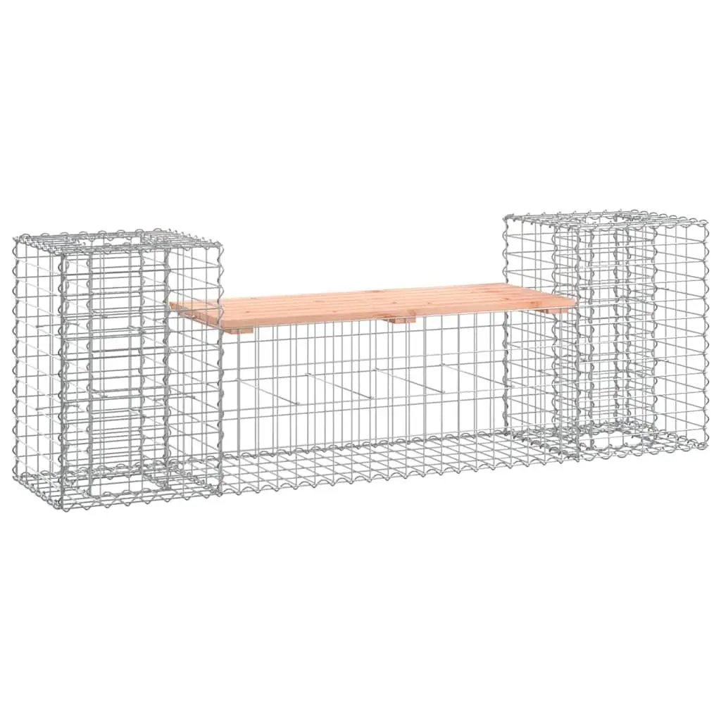 Outdoor Garden Bench Gabion Design Wooden Seating with Planter Boxes Patio