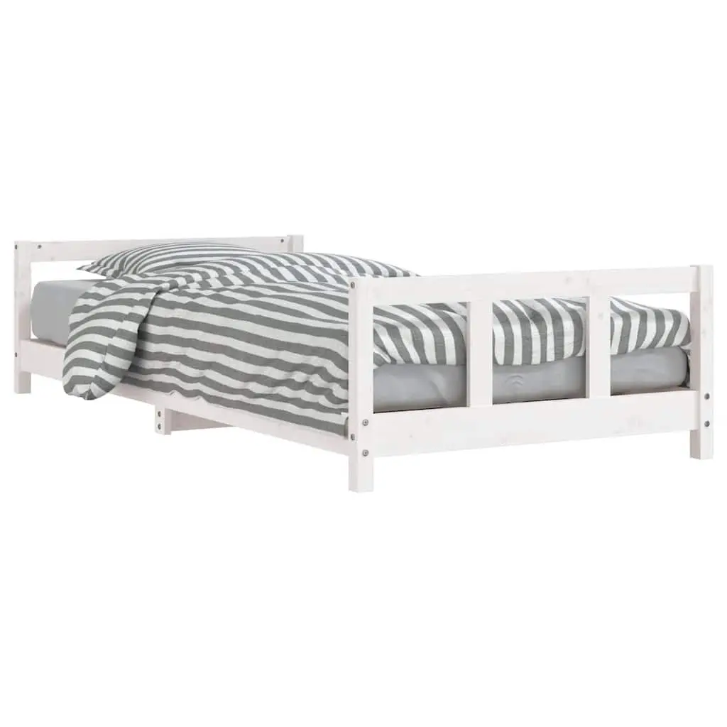 Kids Bed Frame White 90x190cm Single Toddler Wooden Slat Base Children's Bedroom