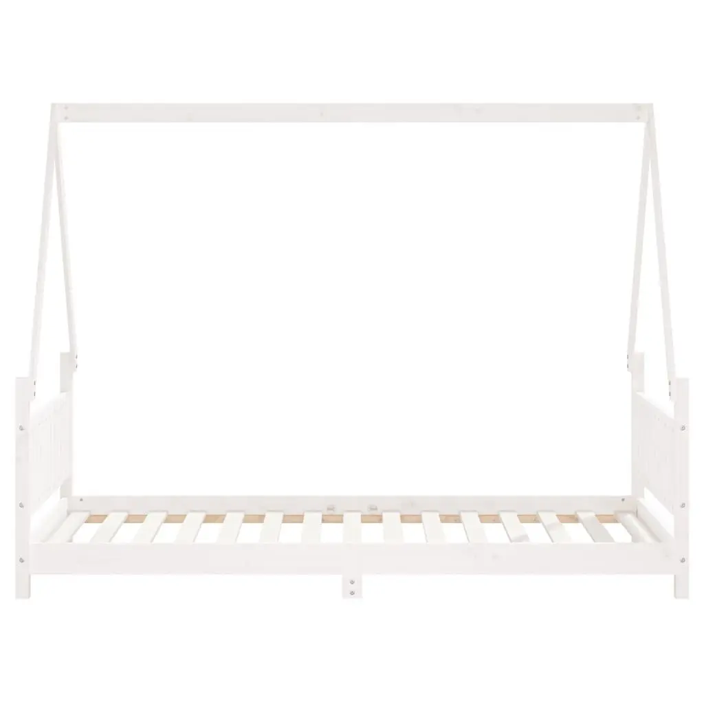 Kids Bed Frame White 90x190 cm Solid Wood Pine House Design Low Toddler