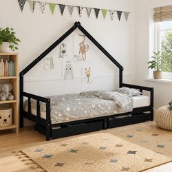 Kids Bed Frame Dimensions 90x190 cm with Storage Drawers