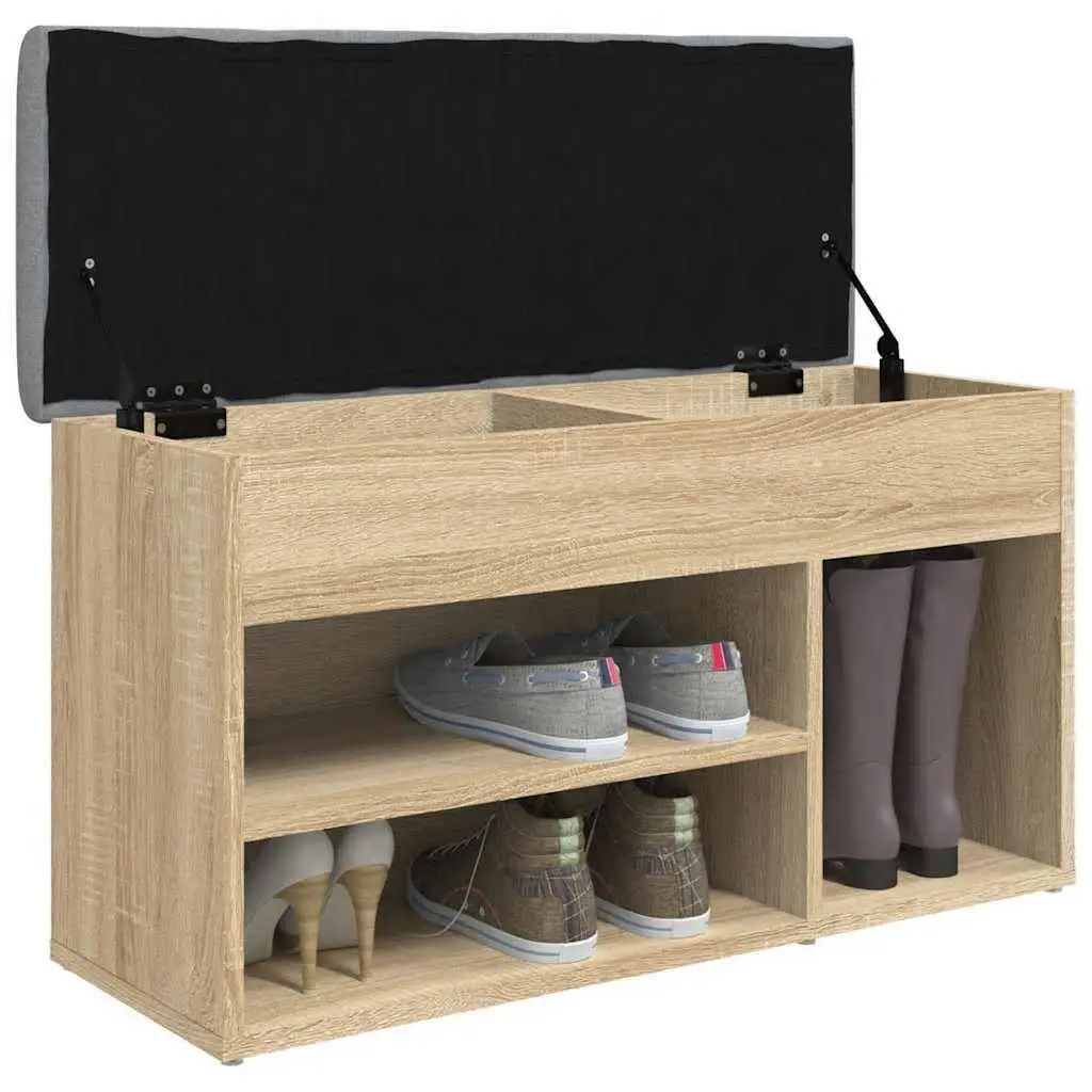 Shoe Bench Storage Entryway Hallway Bedroom Padded Seat Organiser Brown