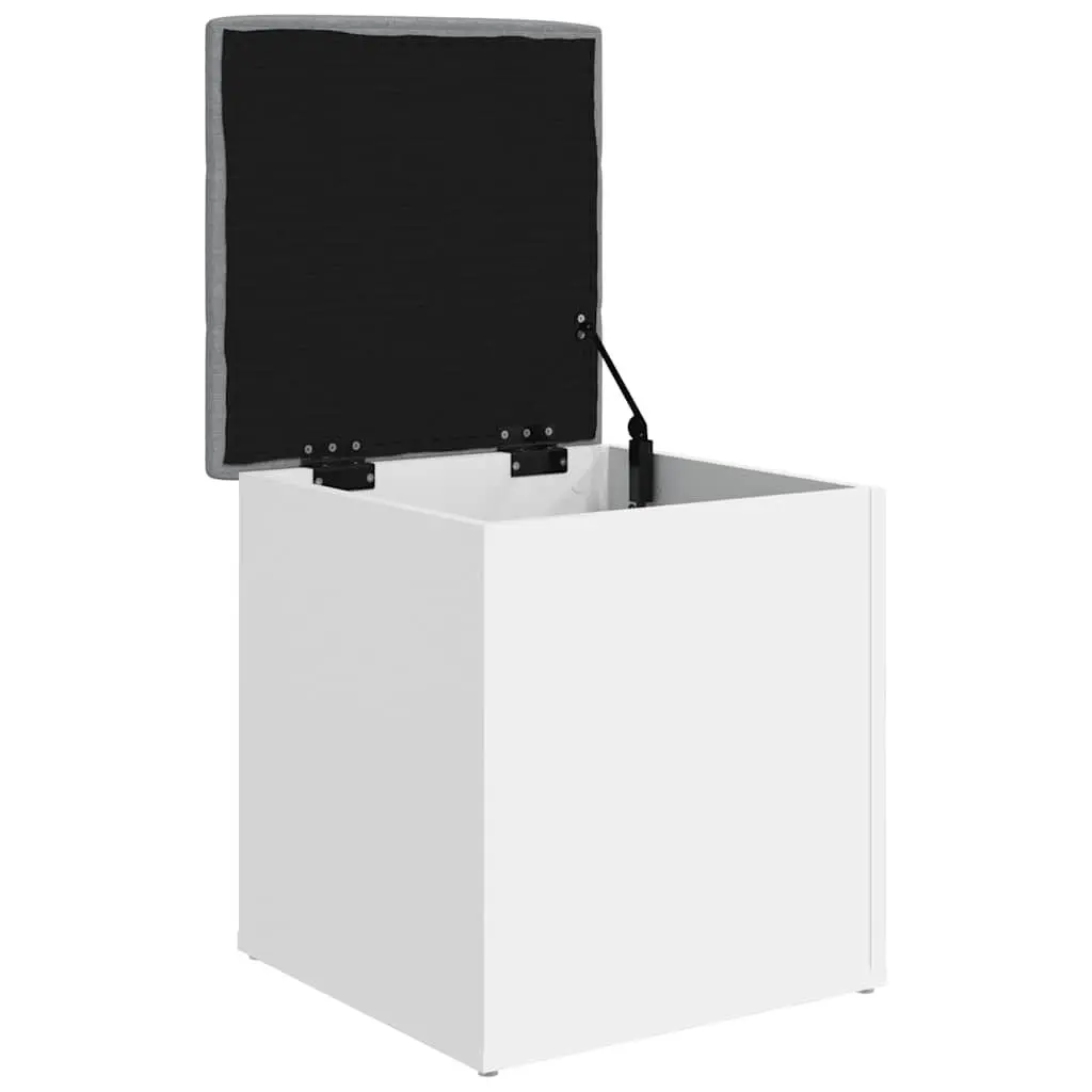 42x42x45 cm White Storage Bench with Cushion