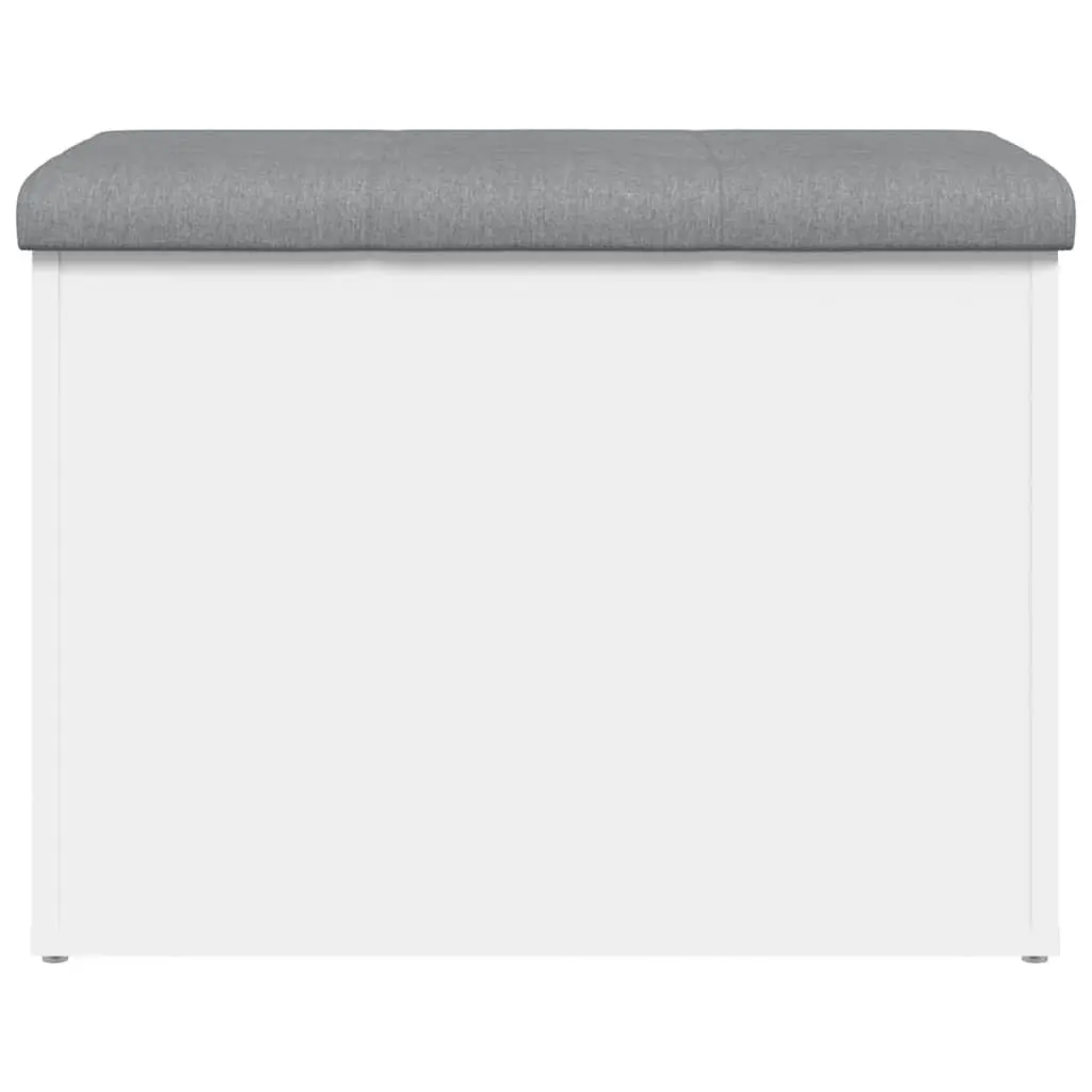 Storage Bench White Hallway Entryway Seating with Padded Cushion Lid