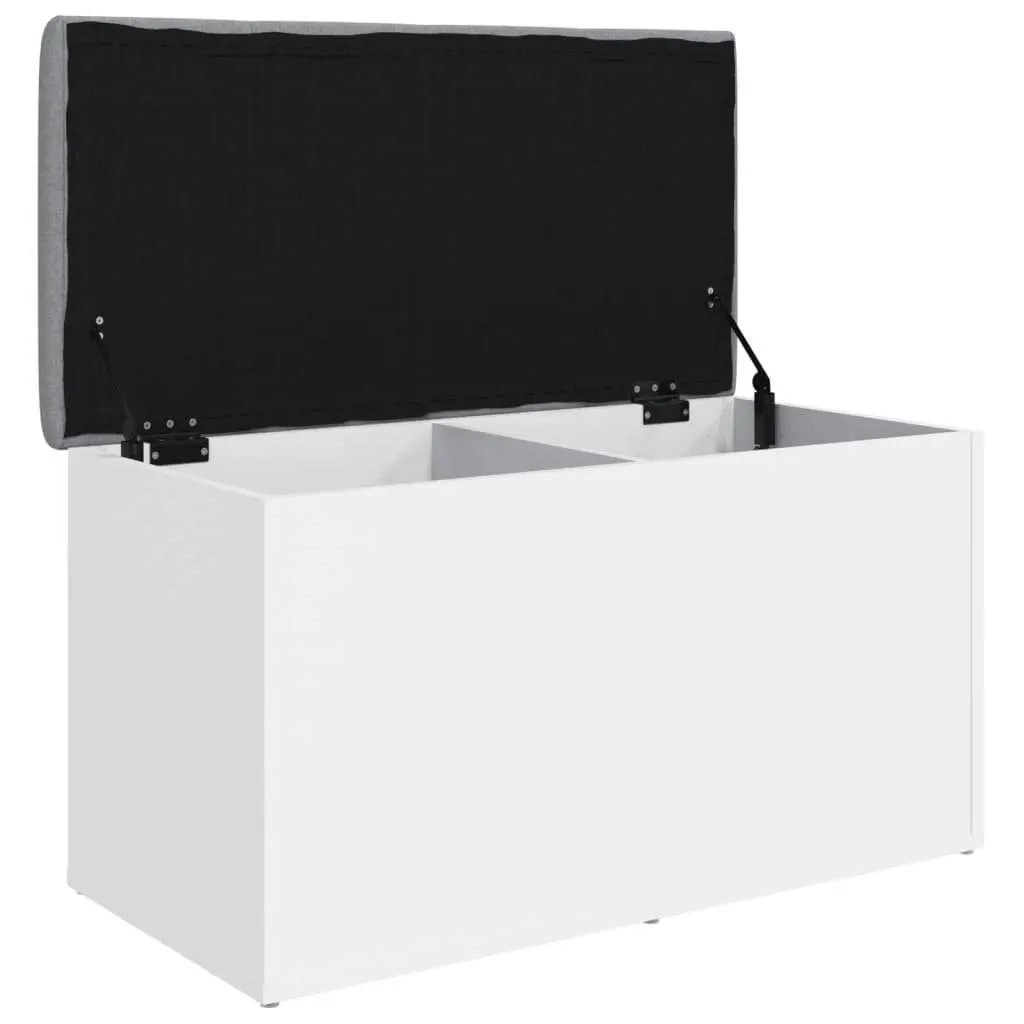 Storage Bench White Hallway Entryway 82x42x45 cm Padded Seat Hinged Lid