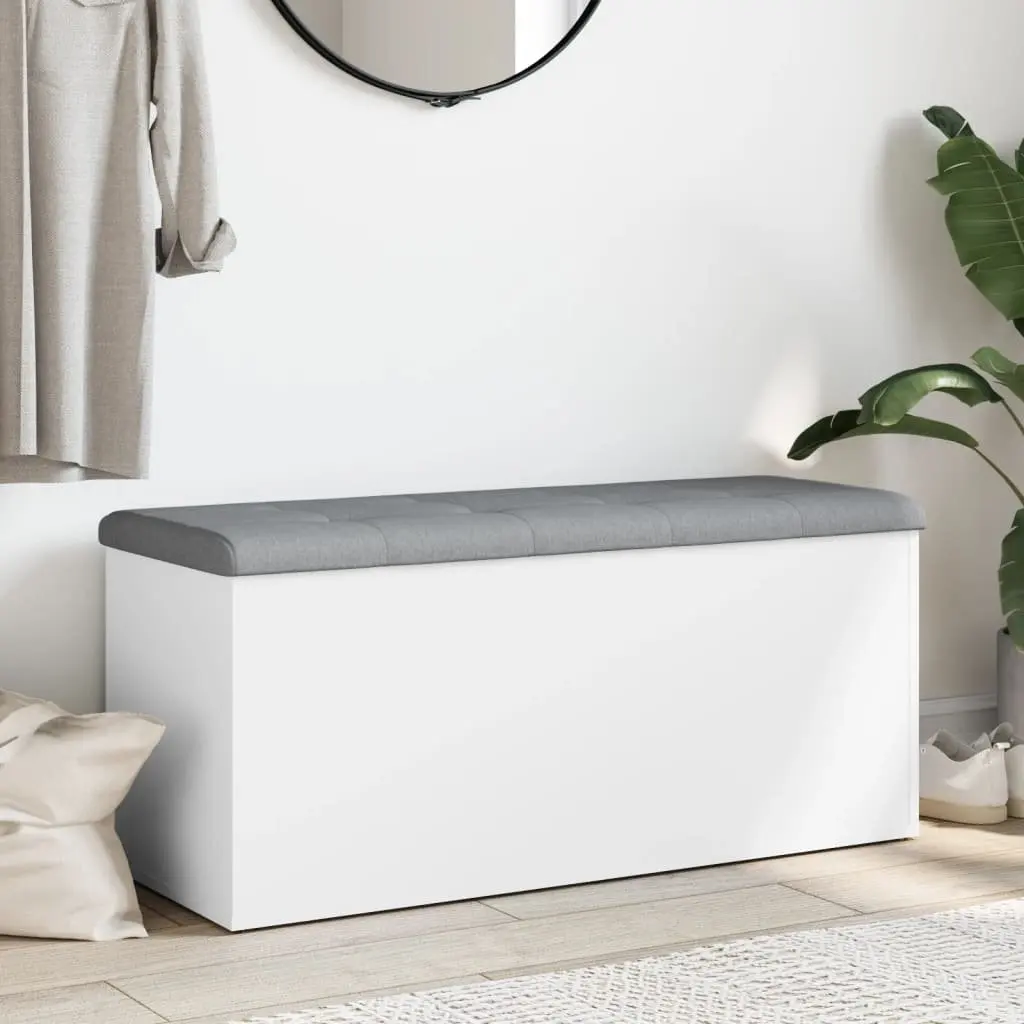 Storage Bench Hallway 102x42x45 cm Engineered Wood White