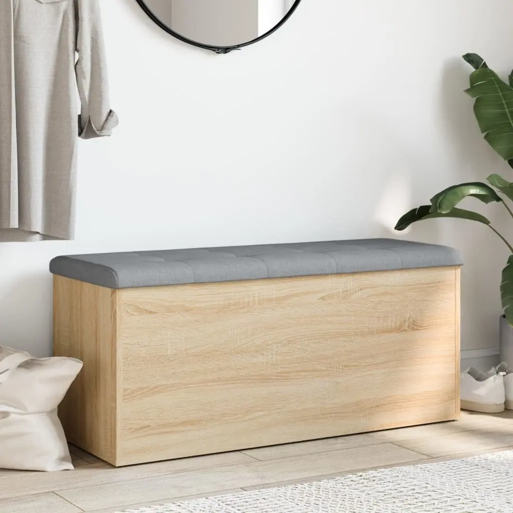 Storage Bench for Hallway or Living Room Brown Engineered Wood 102 x 42 x 45 cm