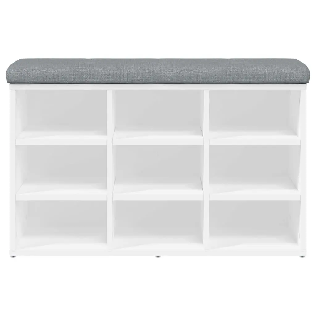 Shoe Bench Storage Seating White Hallway Entryway Furniture Padded Cushion