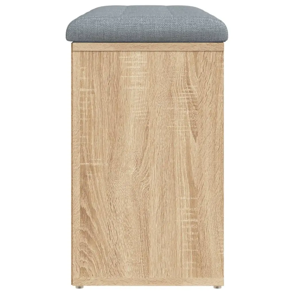 Shoe Bench Storage Entryway Hallway Padded Seat Engineered Wood Brown 82x32x50cm