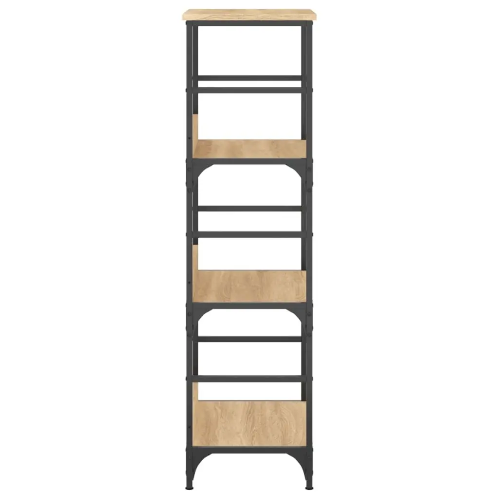 Bookshelf for Living Room or Office Sonoma Oak 50x33x117.5cm Engineered Wood 3-Tier Storage Shelf