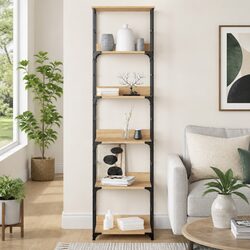 Bookshelf Dimensions: 50x33x188.5cm with 5 Compartments