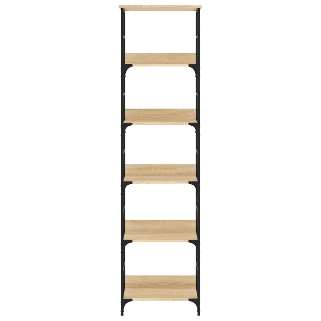 Bookshelf Storage Shelving Unit 5 Compartments 50x33x188.5cm Standing Rack Brown