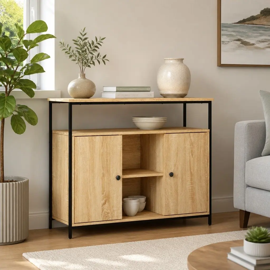 Brown Engineered Wood Sideboard