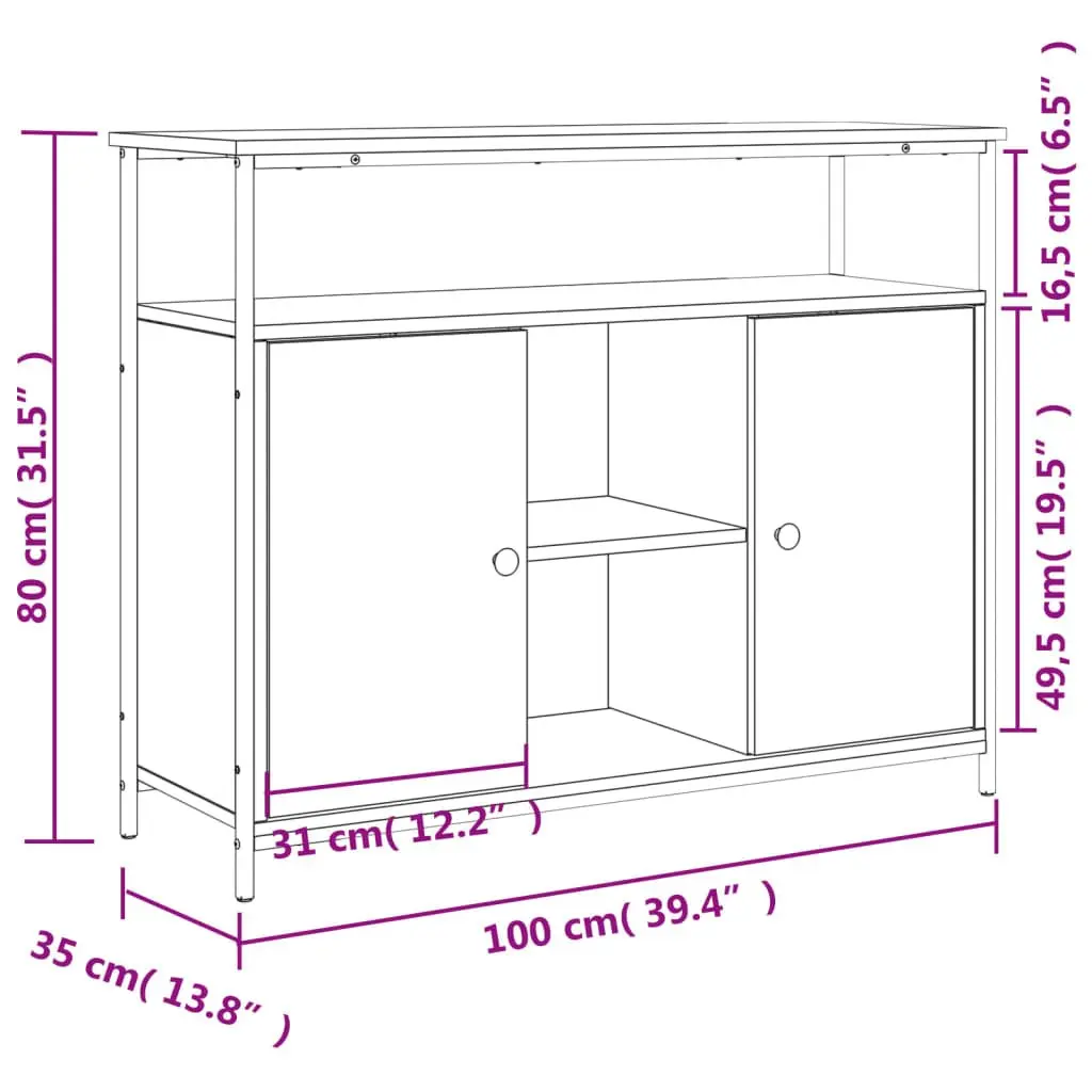 Brown Engineered Wood Sideboard