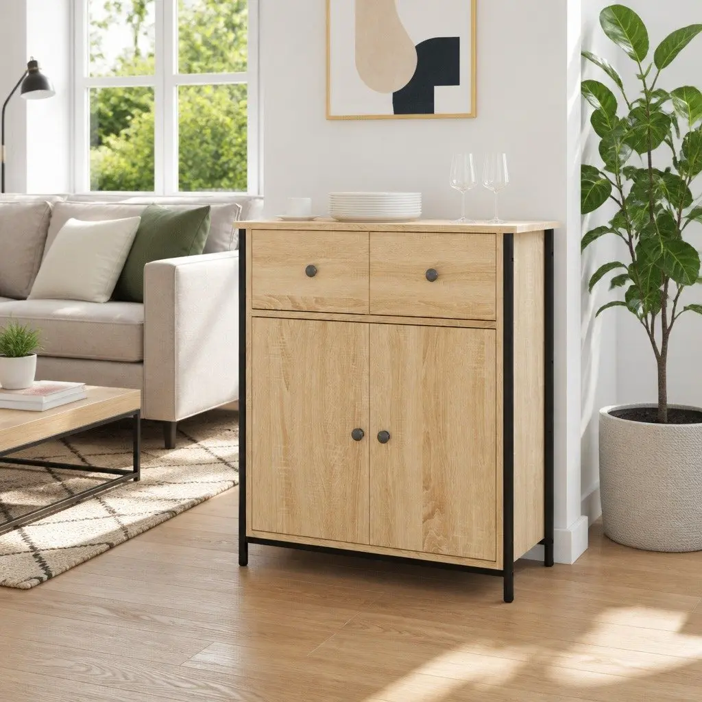 Engineered Wood Sideboard Cabinet 70x30x80cm Brown