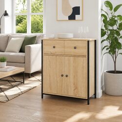 Sideboard Storage Cabinet Brown Engineered Wood Buffet Furniture 70x30x80cm