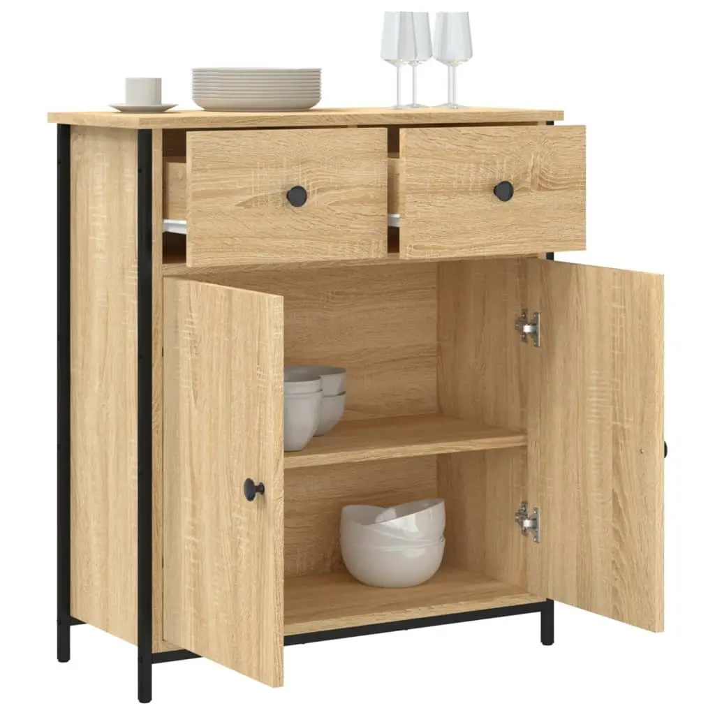 Engineered Wood Sideboard Cabinet 70x30x80cm Brown