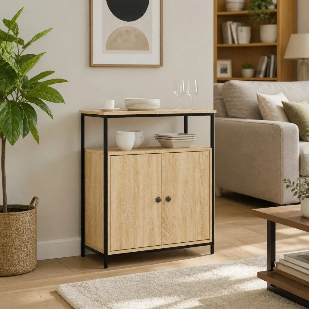 Brown Engineered Wood Sideboard