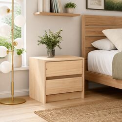 Bedside Cabinet 40x31x35.5 cm Solid Pine Wood 2 Drawer Bedroom Storage Table