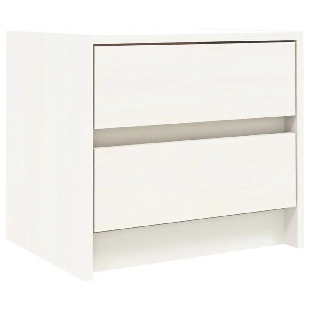 White Solid Pine Bedside Cabinet