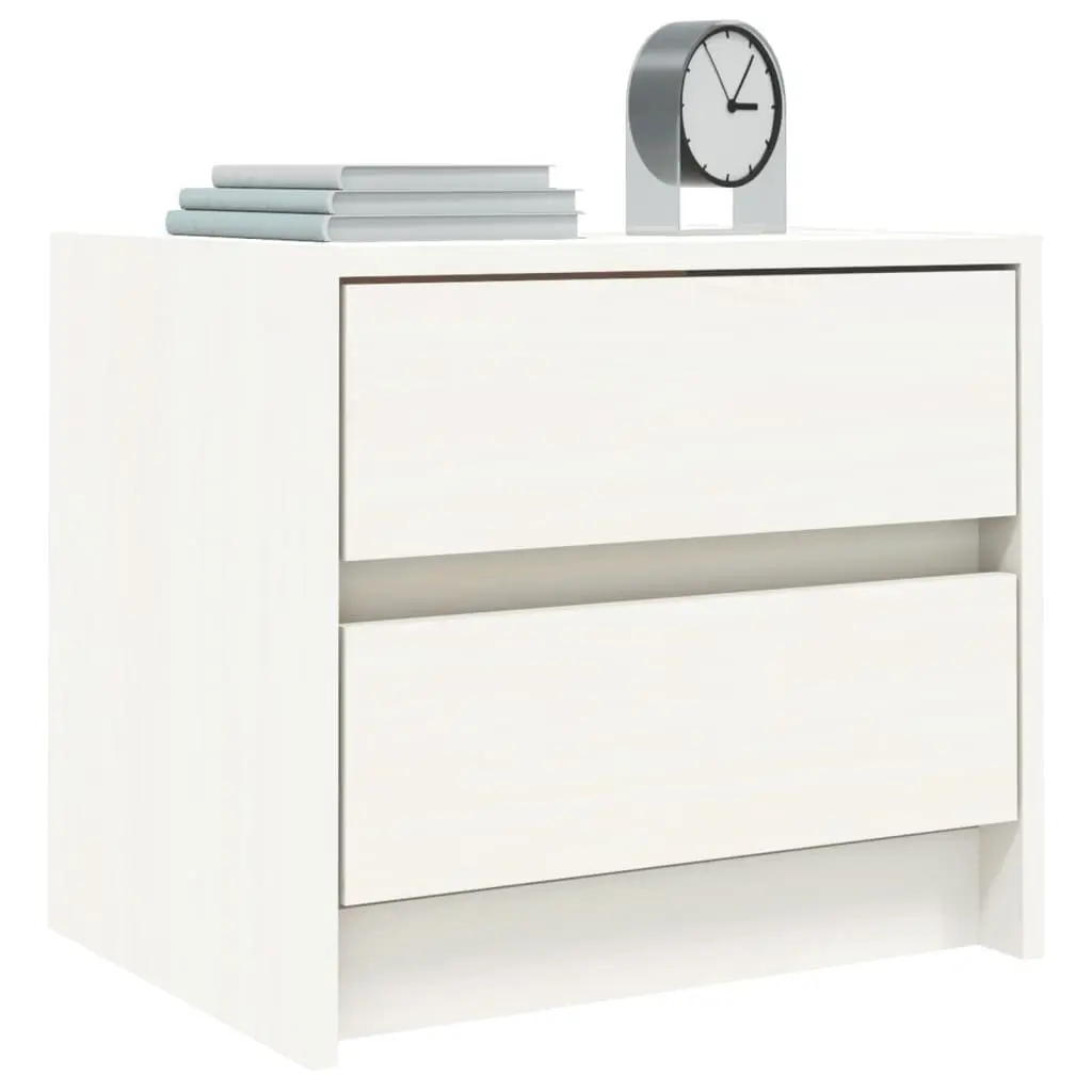 White Solid Pine Bedside Cabinet
