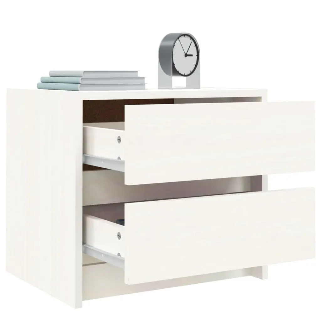 White Solid Pine Bedside Cabinet