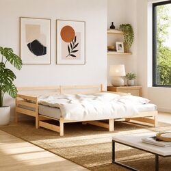 Dimensions: Daybed with Trundle Solid Pine Wood 90x190 cm